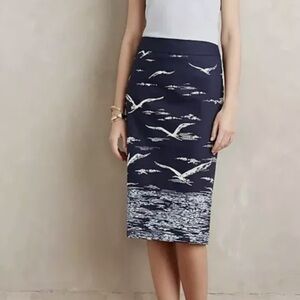 NWT Maeve Shorebirds Seagull Pencil Skirt